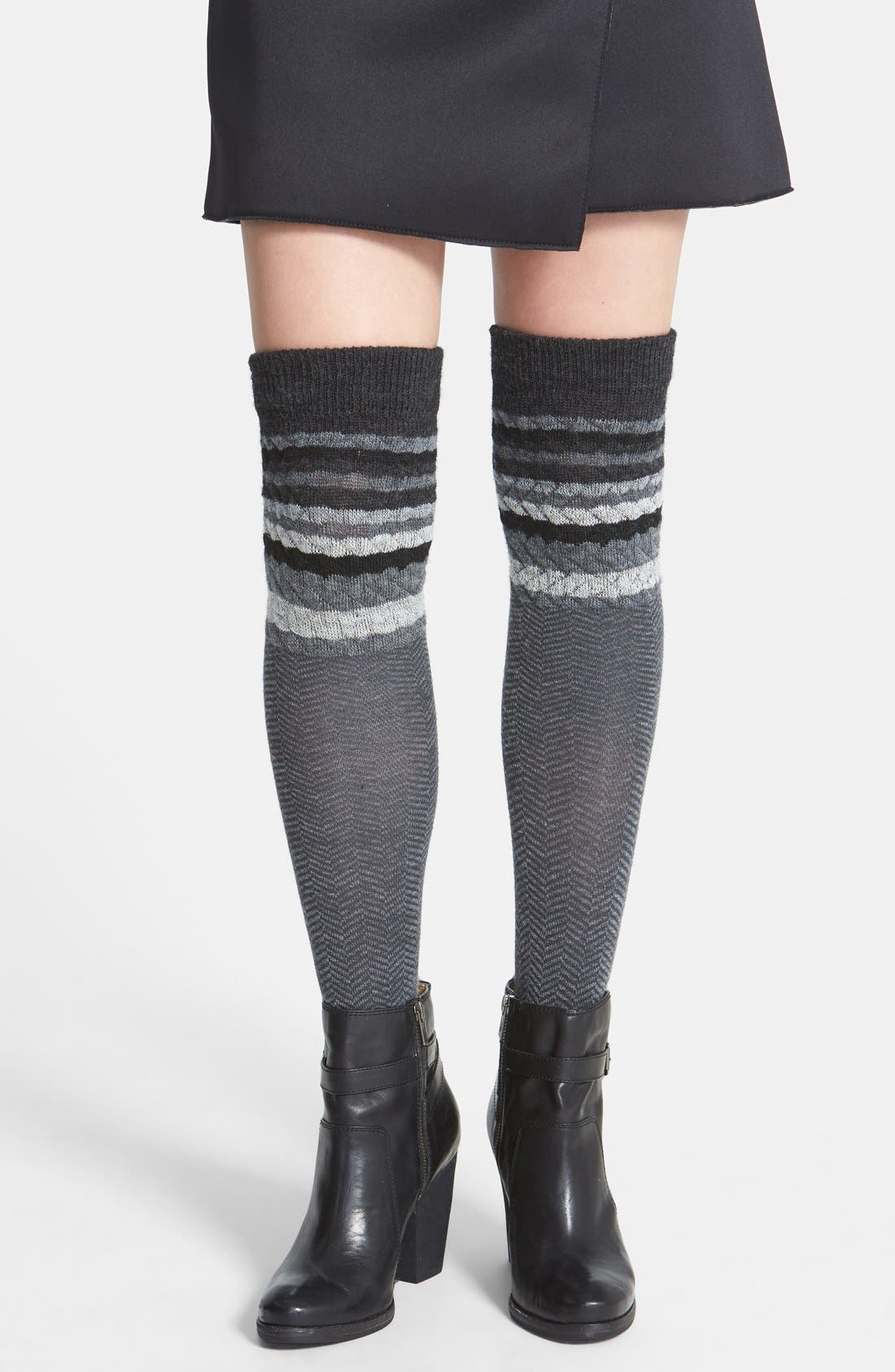 Smartwool Stripe Chevron Merino Wool Blend Over The Knee Socks (Online ...