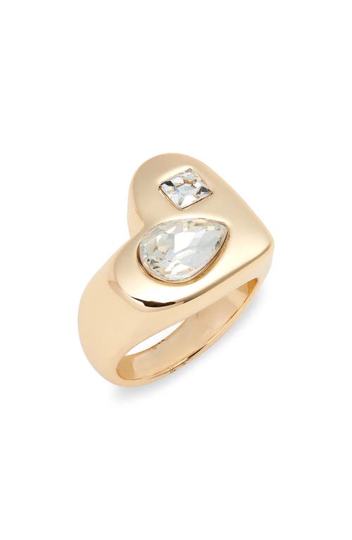 Shop Nordstrom Stone Heart Statement Ring In Clear- Gold