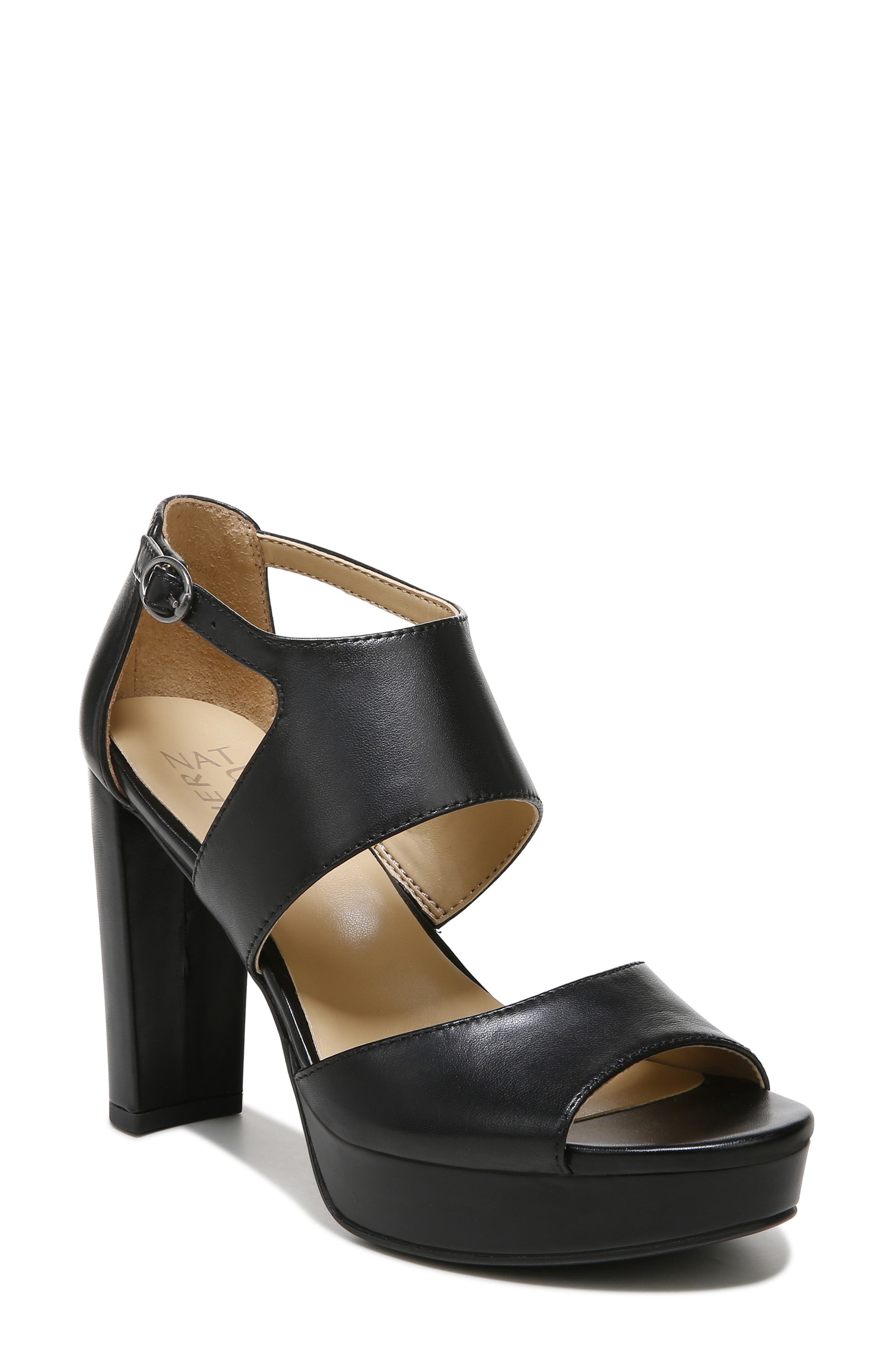 naturalizer black platform sandals