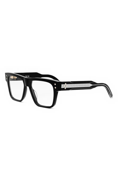 Dior Cd Diamond 54mm Square Glasses In Black/crystal