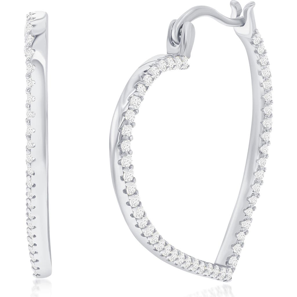 SIMONA SIMONA HEART HOOP EARRINGS