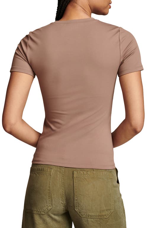 Shop Lucky Brand Contour Short Sleeve Knit Top In Deep Taupe