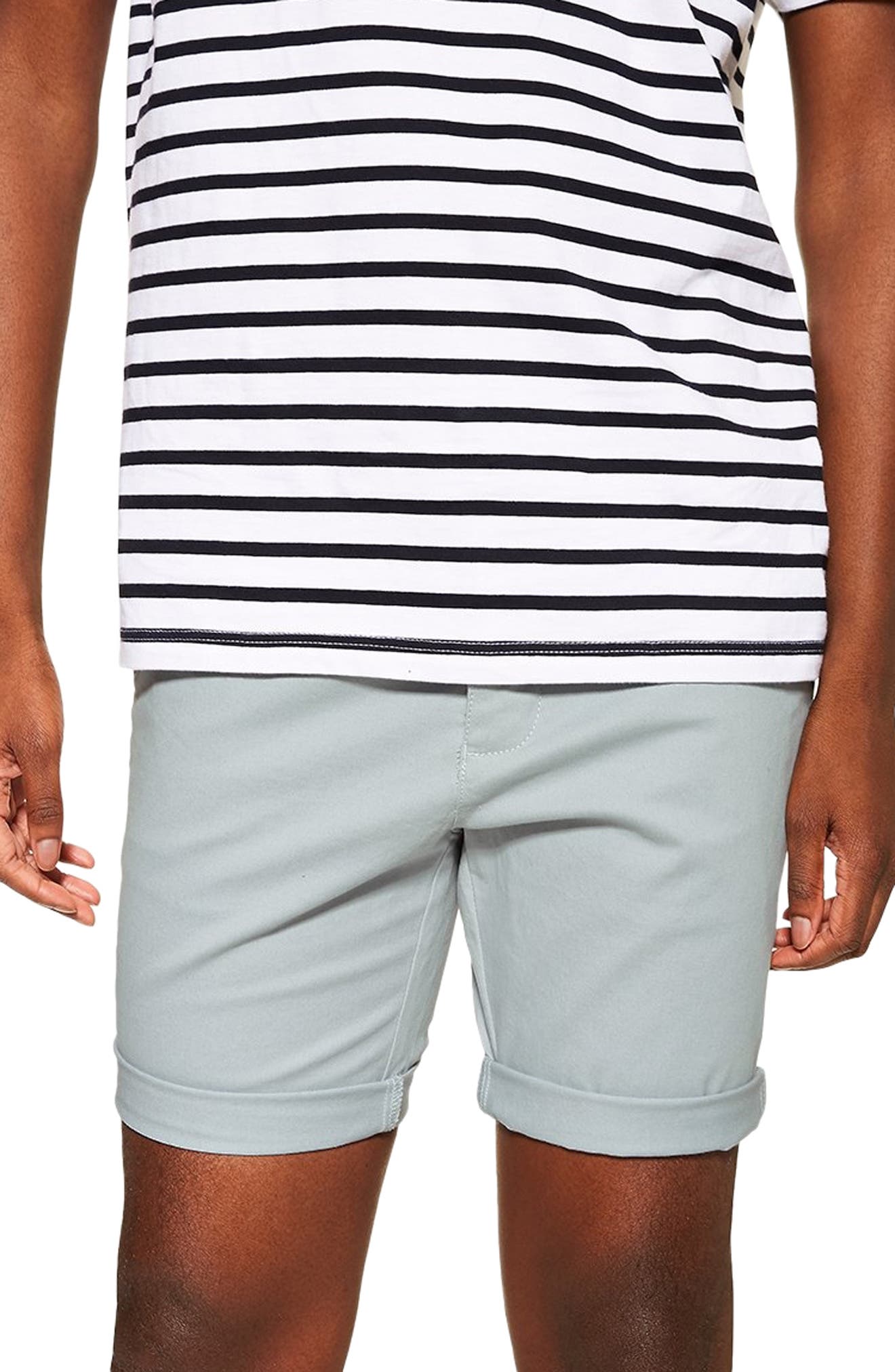 topman skinny fit chino shorts