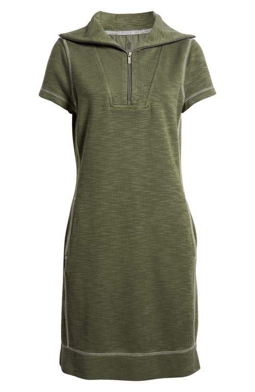 Shop Tommy Bahama Tobago Bay Half Zip Dress In Banana Leaves