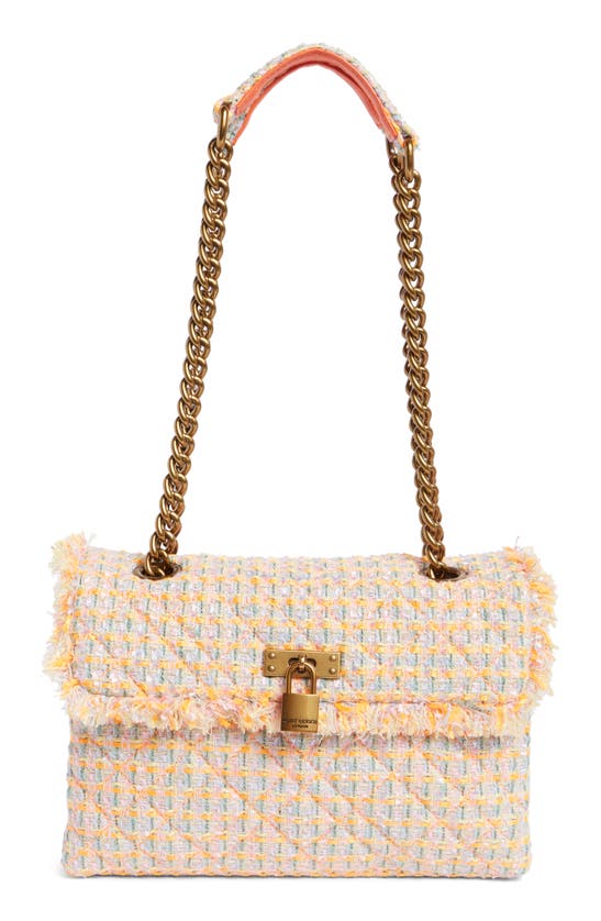 Shop Kurt Geiger Brixton Tweed Lock Bag In Lilac