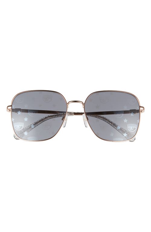 Chiara Ferragni 57mm Square Metal Sunglasses In Gray