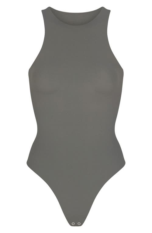 Shop Skims Fits Everybody High Neck Bodysuit In Gunmetal