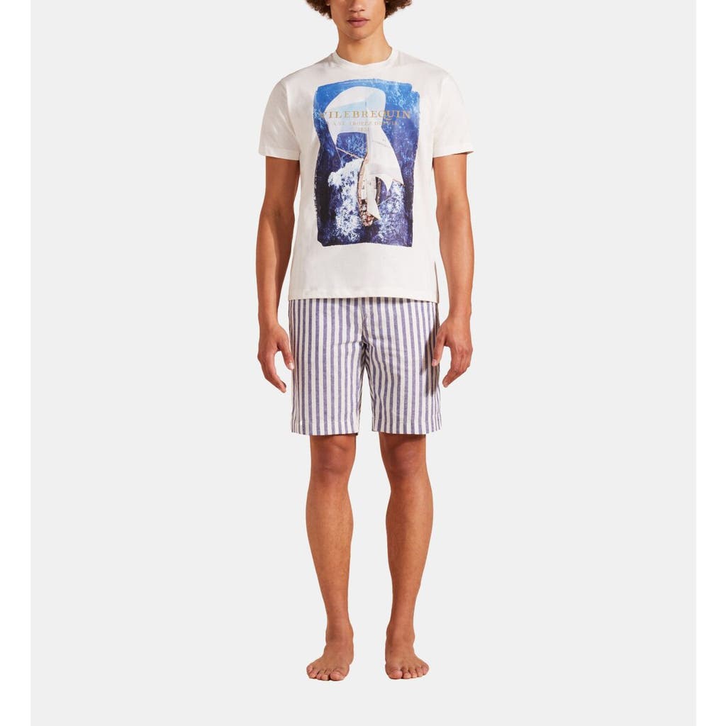 Vilebrequin Sailing Boat From The Sky T-shirt Off-white In Off White