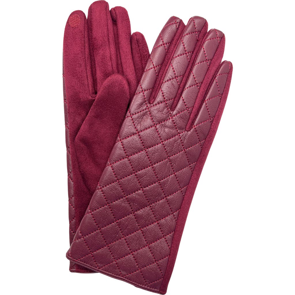 Marcus Adler Faux Leather Gloves In Burgundy