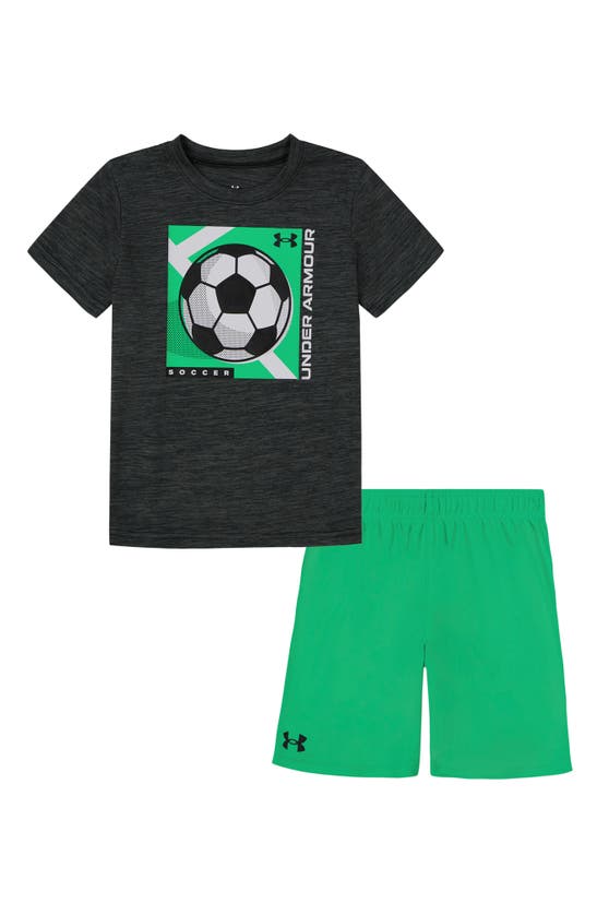 Under Armour Kids' Ua Tech Soccer Core T-shirt & Shorts Set In Black