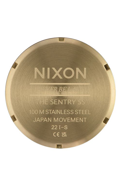 Shop Nixon Sentry Bracelet Watch, 42mm In Yellow Gold/black