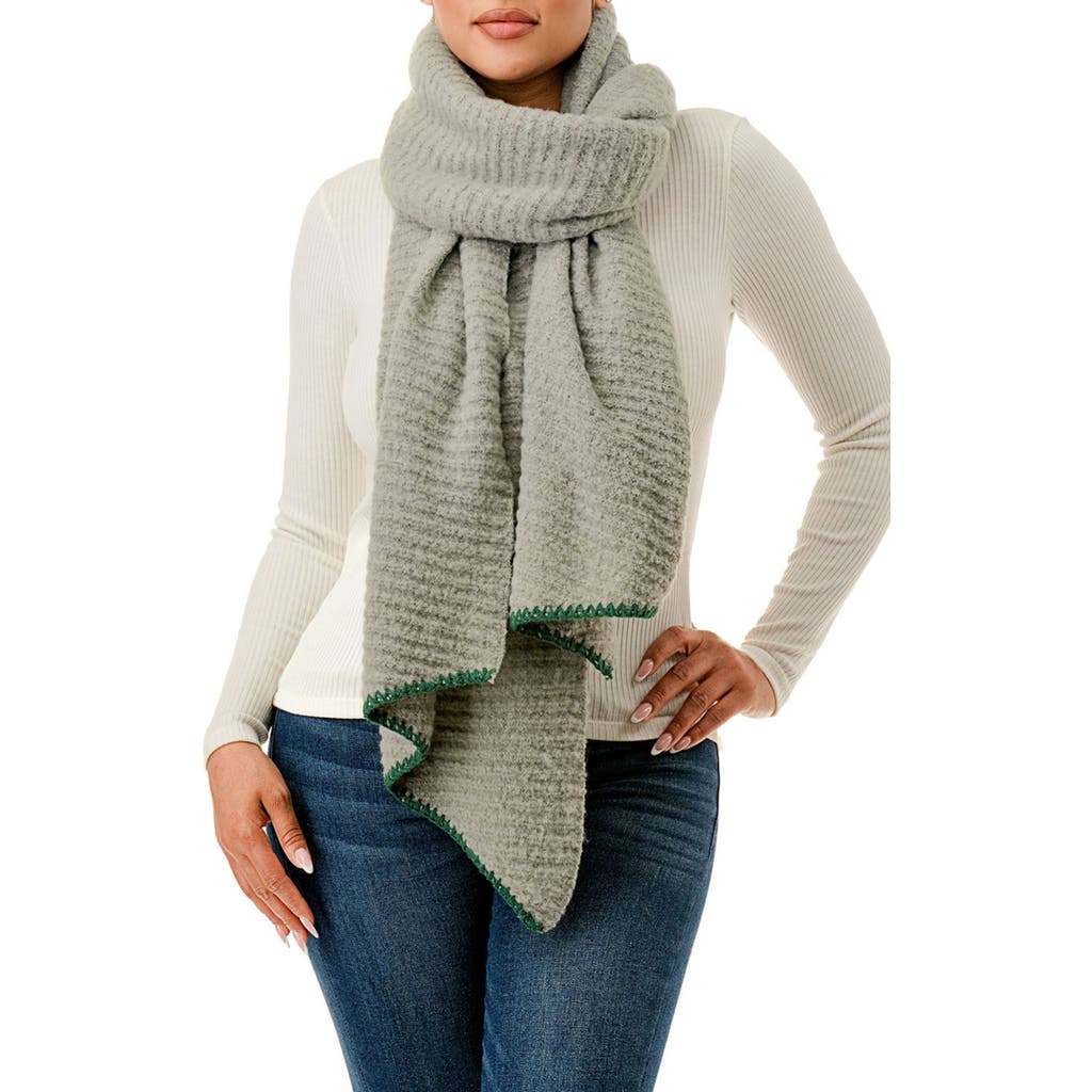 Marcus Adler Whipstitch Textured Scarf In Grey