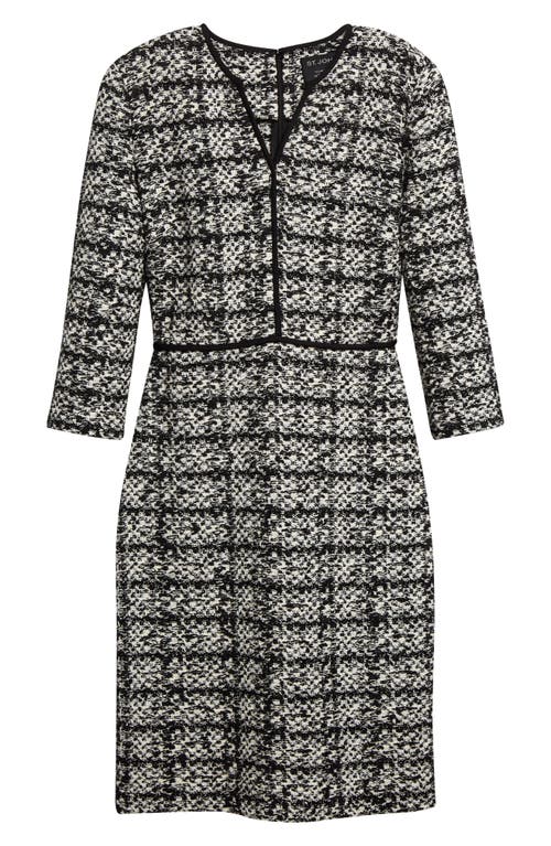 Shop St John St. John Collection Jared Bouclé Tweed Sheath Dress In Ecru/black