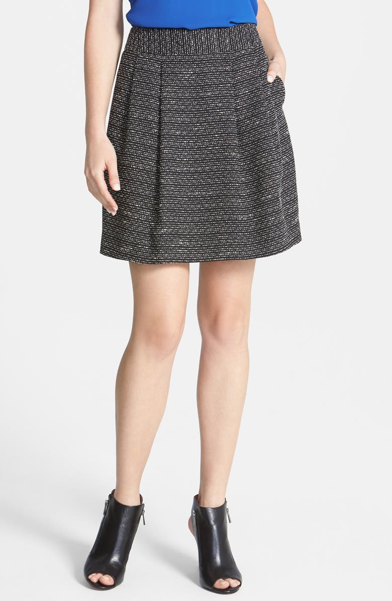 Halogen® Pleat Tweed A-Line Skirt (Regular & Petite) | Nordstrom