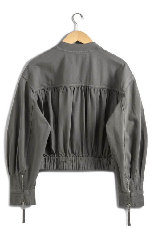 Shop & Other Stories Cotton Twill Bomber Jacket In Grey Medium Dusty