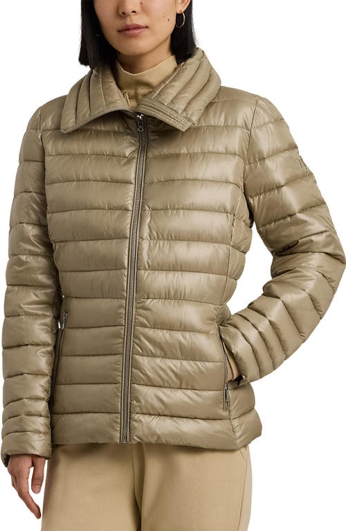 Shop Lauren Ralph Lauren Puffer Jacket In Birch Tan