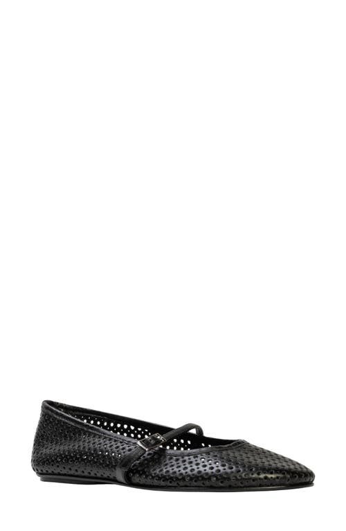 Shop Black Suede Studio Mika Mary Jane Flat In Black Laser Cut