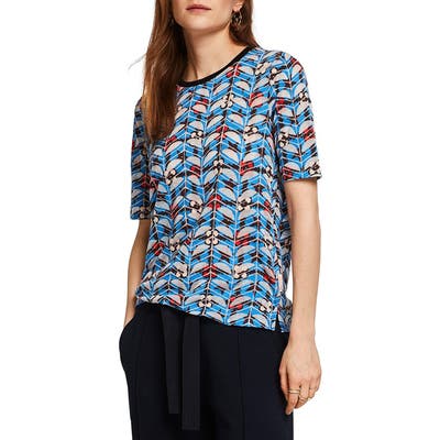 Scotch & Soda Print Burnout Tee, Blue