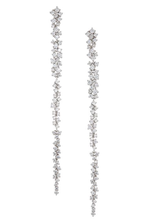 Shashi Kalista Pavé Linear Drop Earrings in Silver