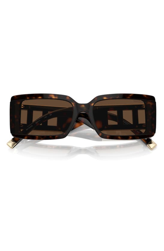 Tiffany & Co Womens Brown Tf4197 Rectangle-frame Tortoiseshell Acetate Sunglasses In Havana
