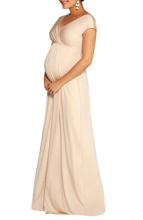 Francesca Maternity/Nursing Maxi Dress in Champagne