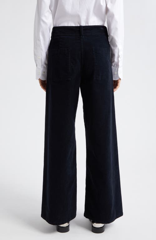 Shop Nili Lotan Megan Corduroy Wide Leg Pants In Midnight