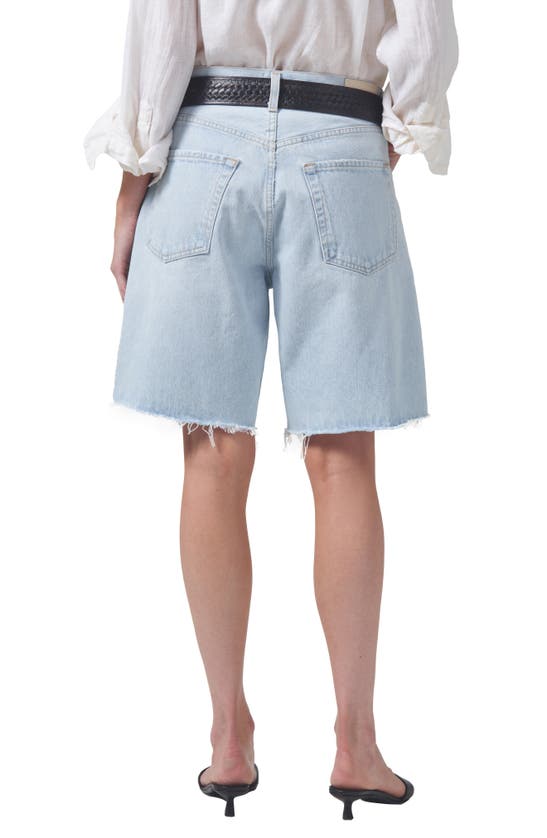 Shop Citizens Of Humanity Ayla High Waist Cutoff Denim Bermuda Shorts In Starlit