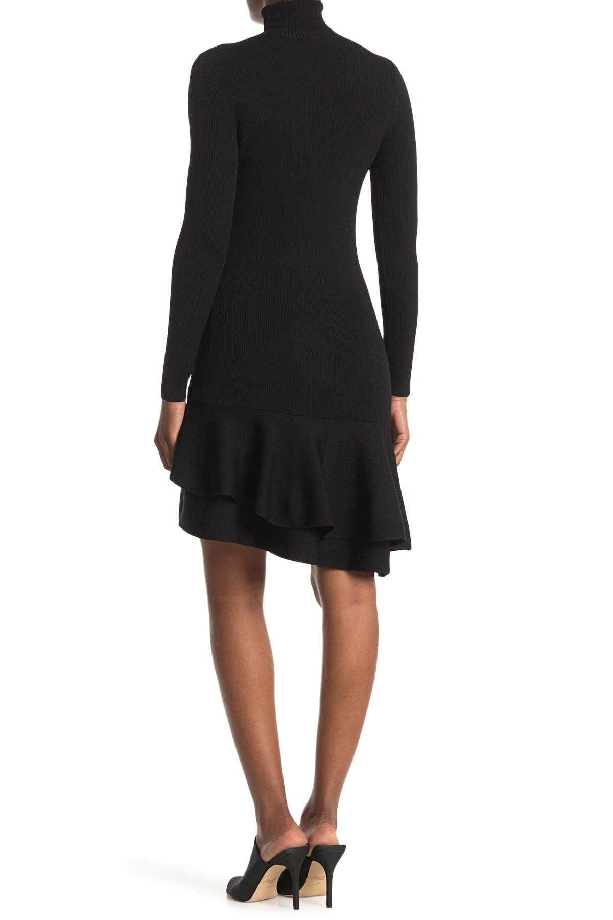 reiss finn ruffle hem knitted dress