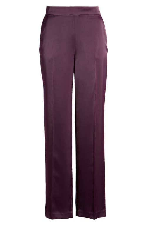 Shop Anne Klein Pull-on Wide Leg Pants In Deep Plum