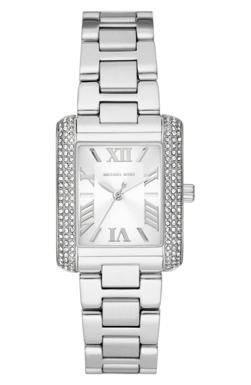 Michael Kors EMERY SS W/ PAVE CASE 33MM in Stainless Steel