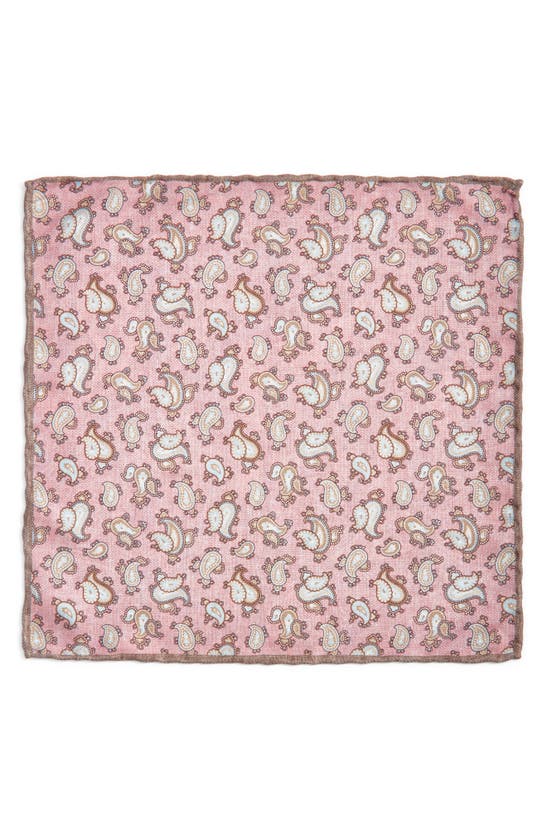 Shop Edward Armah Paisley Reversible Silk Pocket Square In Pink
