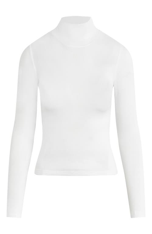 Favorite Daughter Long Sleeve Mock Neck Rib Top In White