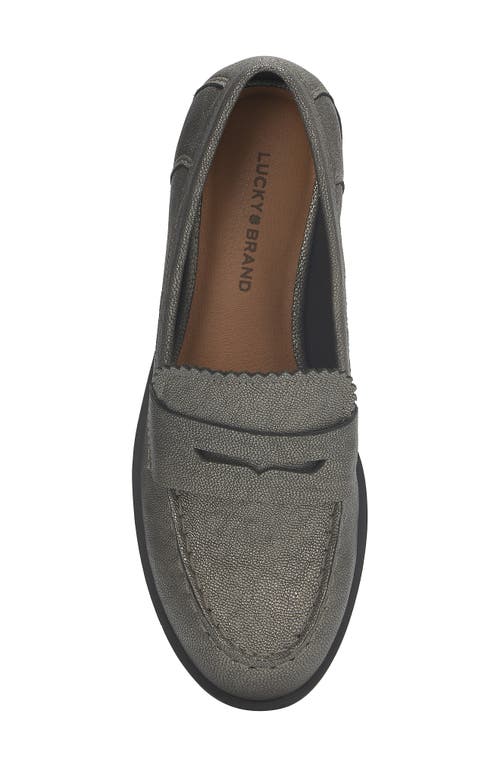 Shop Lucky Brand Floriss Penny Loafer In Pewter Rock