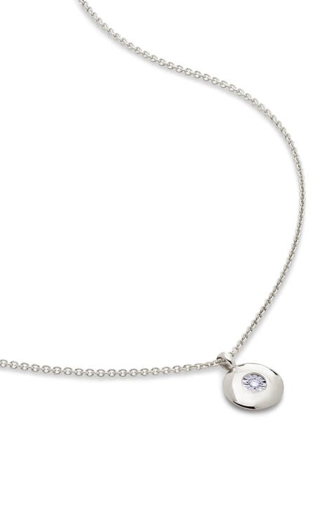 April Birthstone Diamond Pendant Necklace (Online Trunk Show)