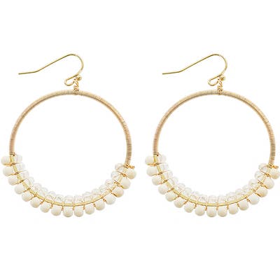 Panacea Crystal Beaded Hoop Earrings