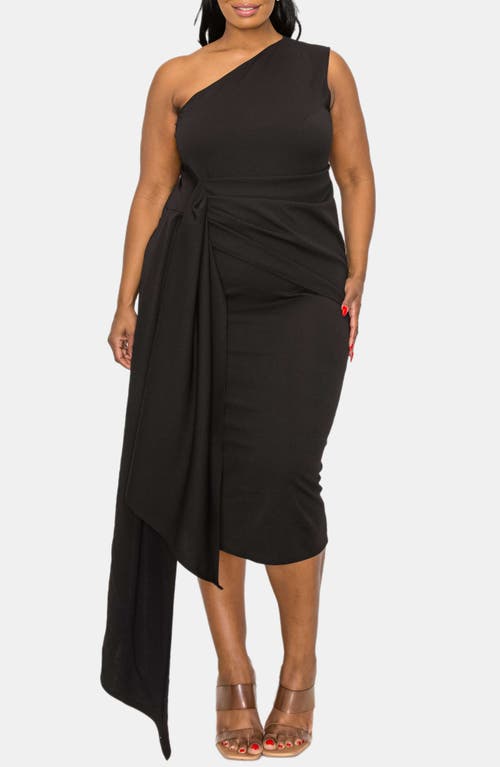 L I V D Esme Draped One-shoulder Dress In Black