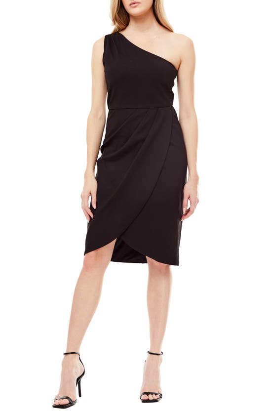 Love By Design Ariana One Shoulder Body-con Dress In Black