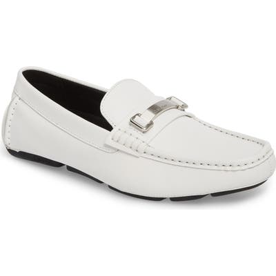 Calvin Klein Maddix Textured Driving Moccasin- White
