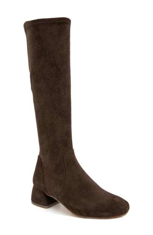 Shop Gentle Souls By Kenneth Cole Emily Stretch Knee High Boot In Chocolate Suede