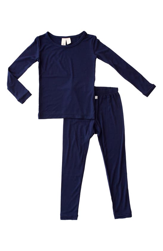 Shop Kyte Baby Kids' Fitted Two-piece Pajamas In Navy