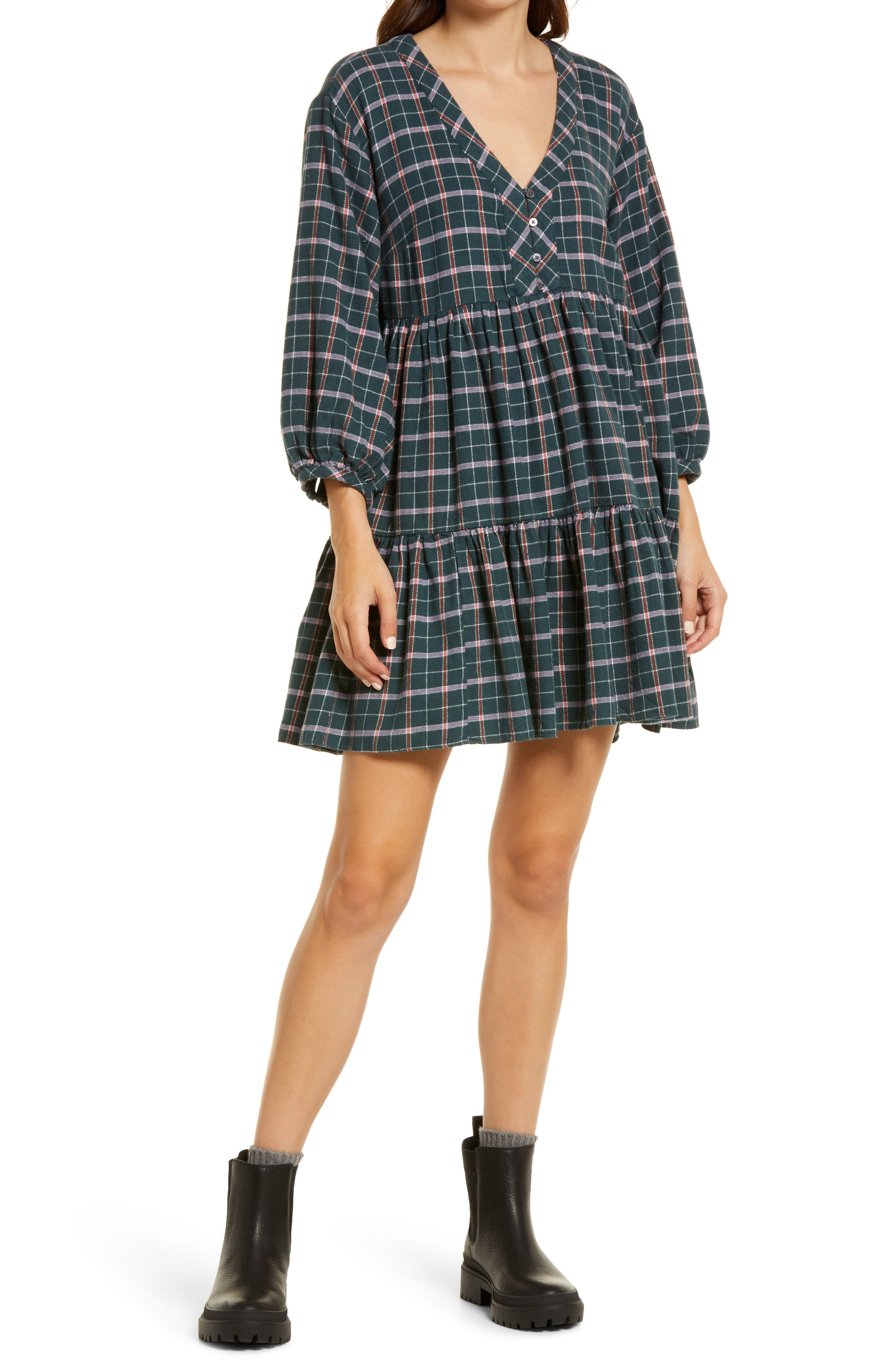 plaid minidress