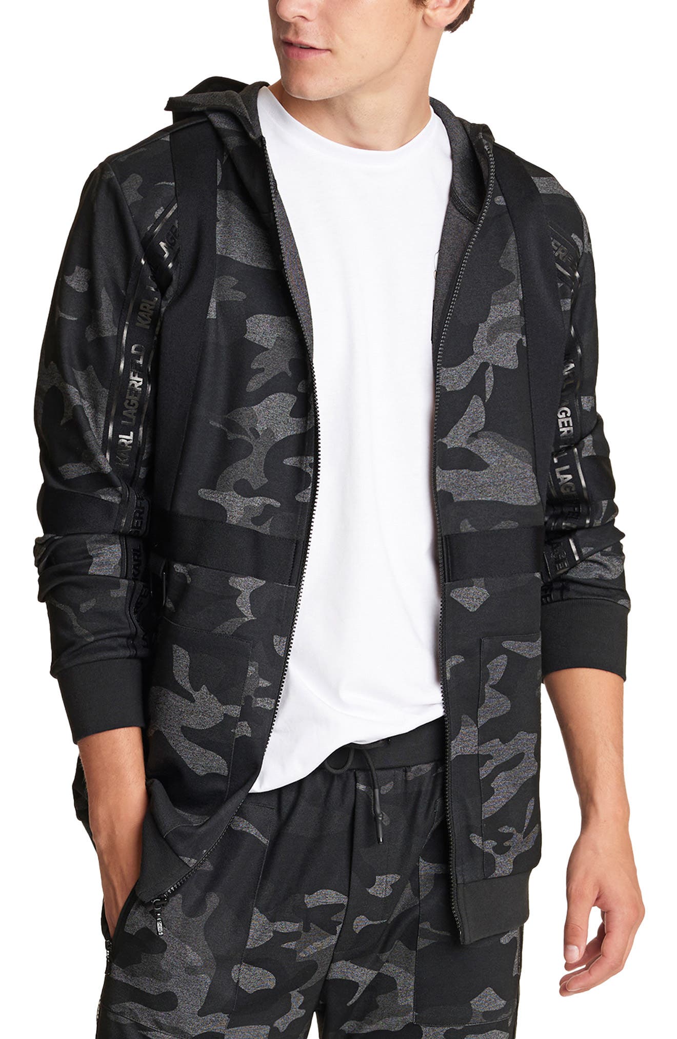 Karl Lagerfeld Paris Camo Track Hoodie 