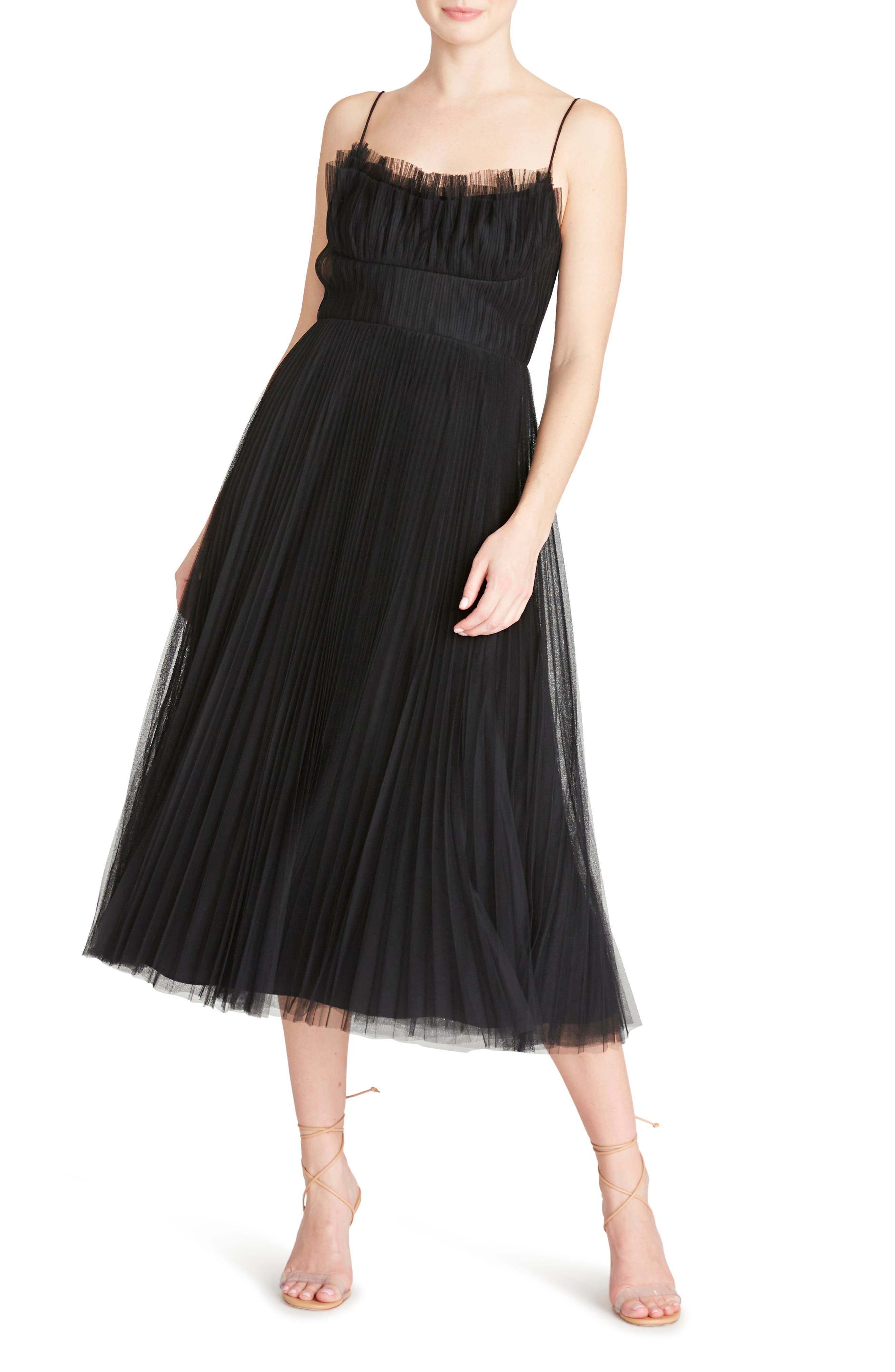 Monique Lhuillier Black Dress with White Trim