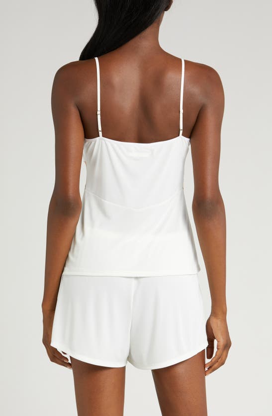 Shop Natori Harper Lace Appliqué Short Camisole Pajamas In Ivory