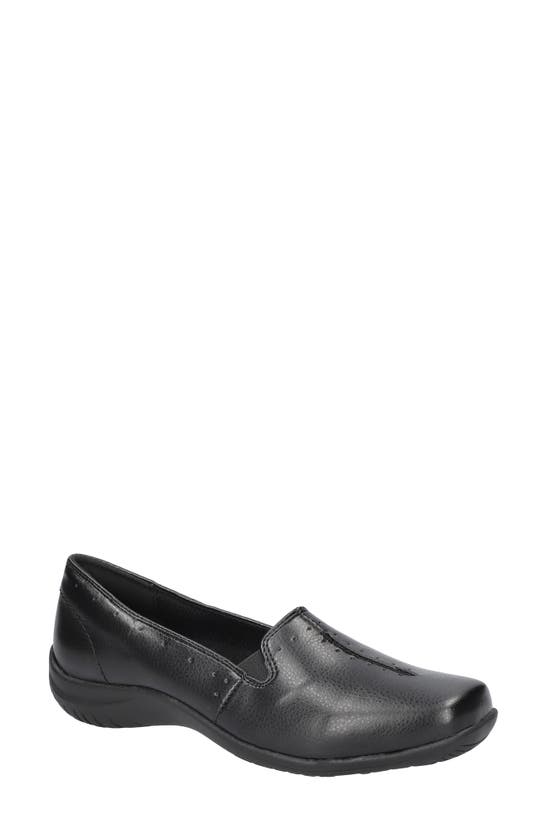 Easy Street Purpose Womens Faux Leather Square Toe Loafers In Black