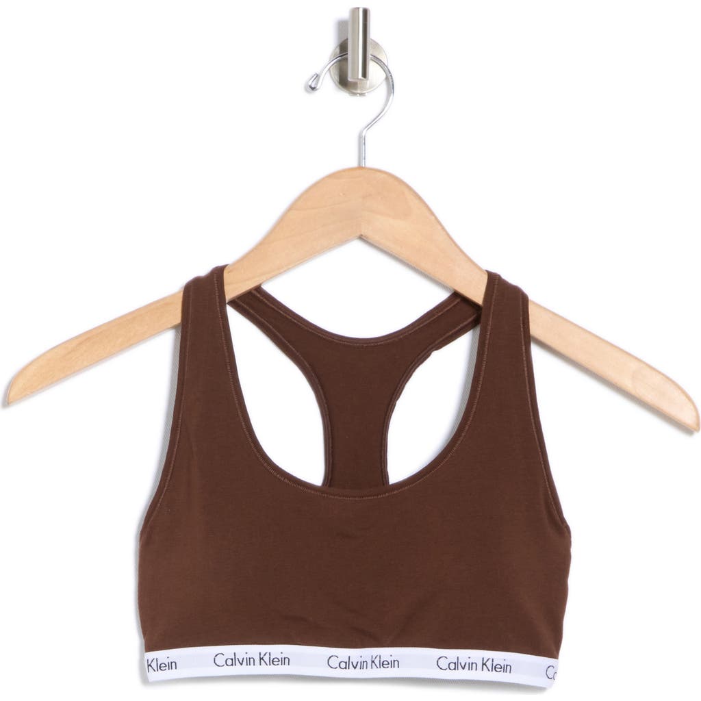 Calvin Klein Carousel Racerback Bralette In Umber