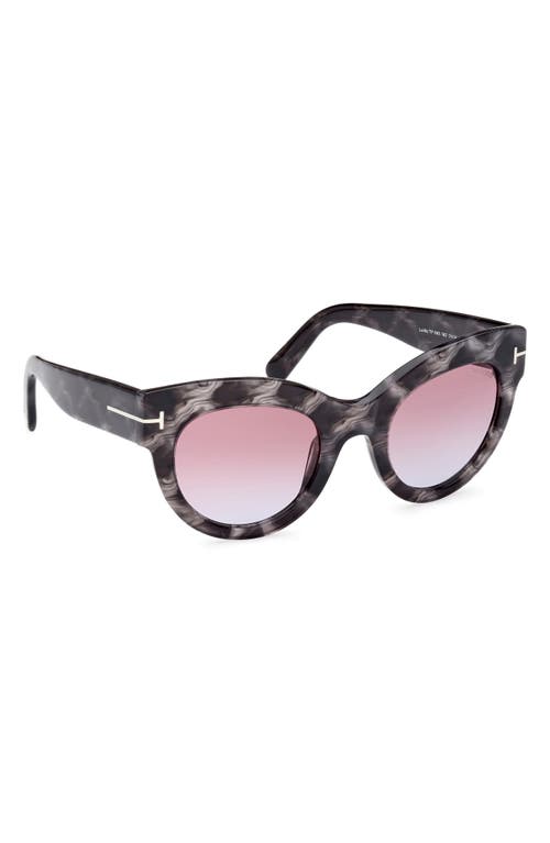 Tom Ford Lucilla Butterfly-frame Sunglasses In Black Havana/purple Blue