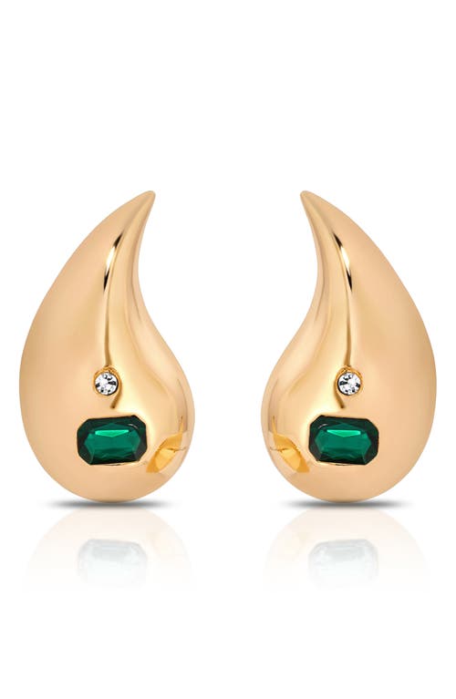 Ettika Teardrop Statement Earrings In Green