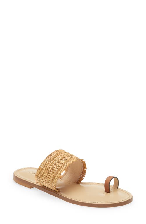 AMANU Style 6 The Shela Toe Loop Slide Sandal in Cognac