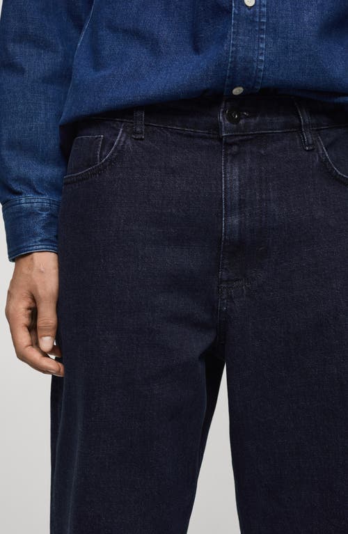 Shop Mango Relaxed Fit Jeans In Dark Blue